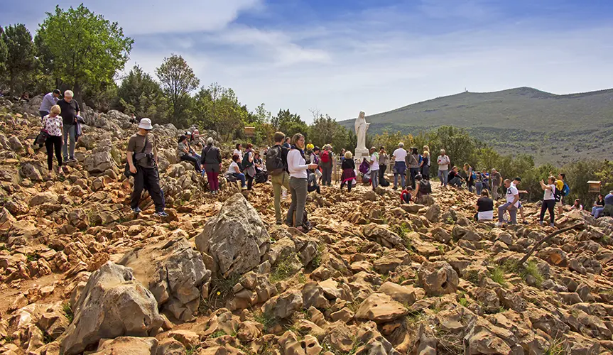Apparition Hill (Podbrdo) in Medjugorje, site of the first apparitions of Our Lady