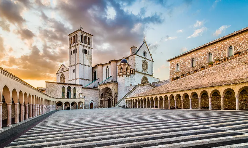 Basilica of St. Francis of Assisi with its iconic arched facade