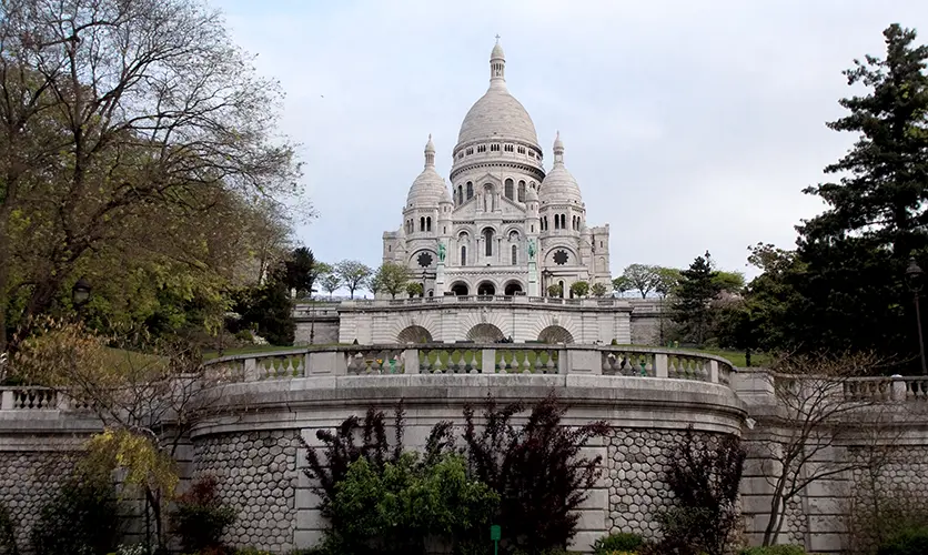 The Basilica of the Sacred Heart atop Montmartre in Paris