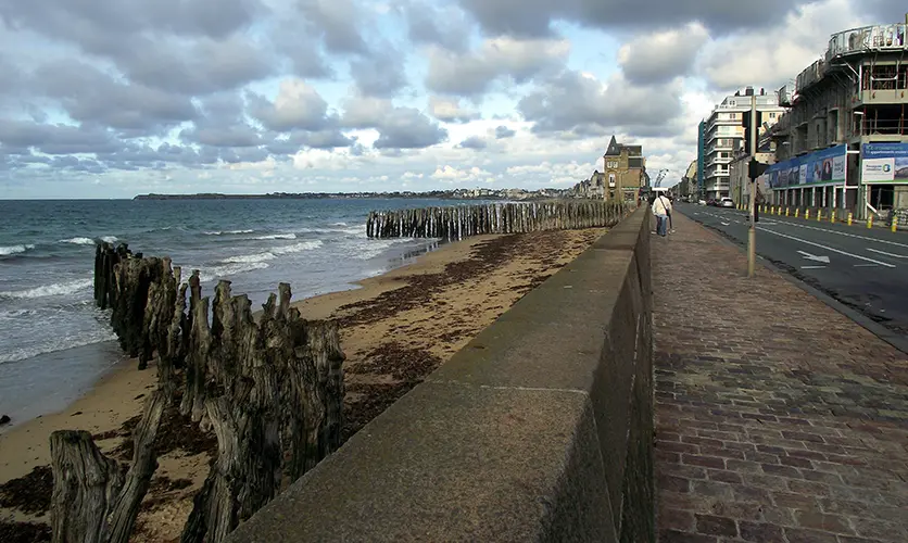 The walled port city of Saint-Malo on the Brittany coast of France