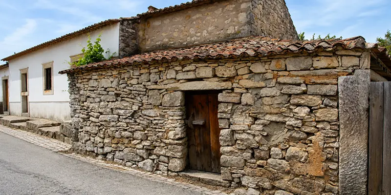 Stone homes of the three shepherd children at Aljustrel near the Sanctuary of Fatima