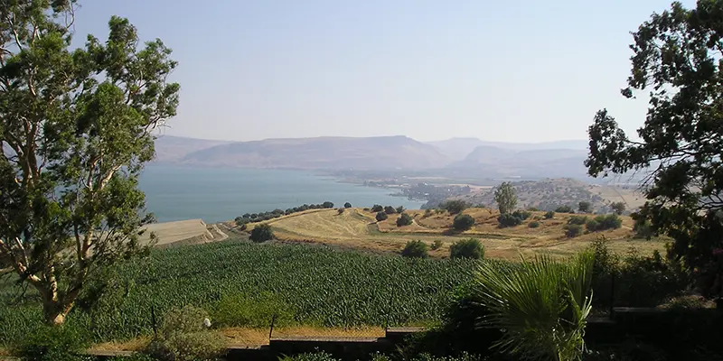 Dawn over the Sea of Galilee.