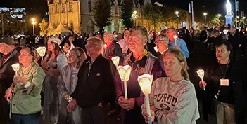 The evening Candlelight Procession at the Sanctuary of Our Lady of Lourdes