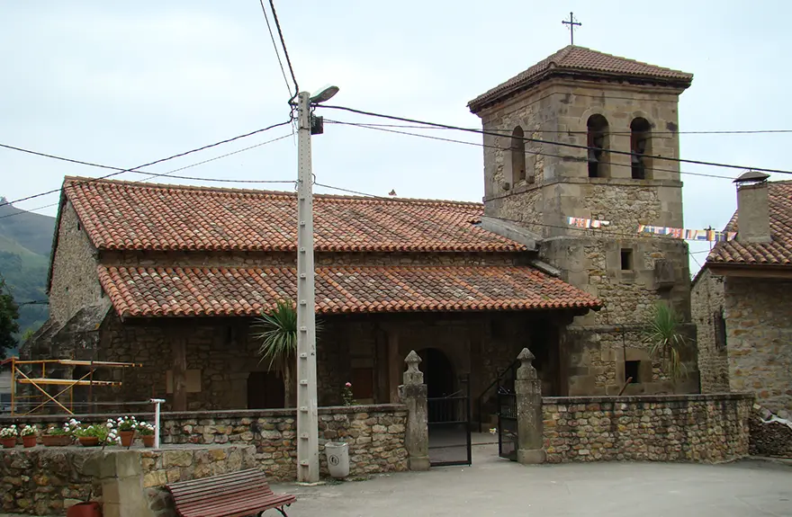 Parish church of San Sebastián de Garabandal in the Cantabrian village, Spain