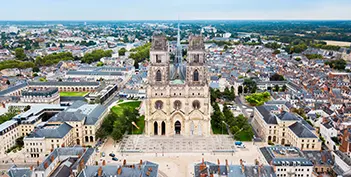 The Cathedral of Sainte-Croix in Orleans honoring Saint Joan of Arc's 1429 liberation of the city