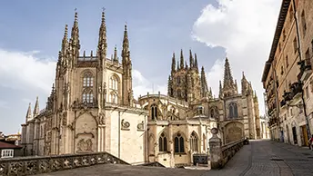 The twin filigree spires of the Cathedral of Saint Mary of Burgos, the only Spanish cathedral named a UNESCO World Heritage Site on its own merits