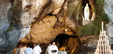 The Grotto of Massabielle at Lourdes, where Our Lady appeared to Saint Bernadette in eighteen apparitions in 1858, France