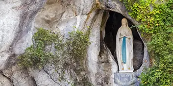 The Grotto of Massabielle at Lourdes where Our Lady appeared to Saint Bernadette in 1858