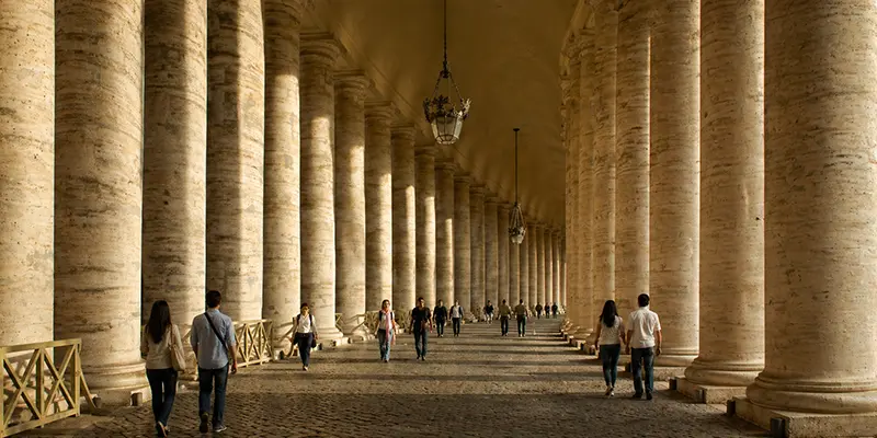 Quiet moments in side chapels and colonnades often shape pilgrims more than the famous landmarks.