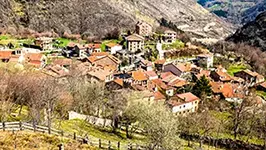 The mountain village of San Sebastián de Garabandal in the Cantabrian range, Spain
