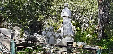 Statue of the Angel of Peace marking the site of the angelic apparition along the Via Sacra at Fatima