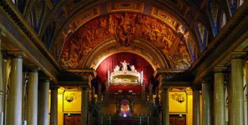 The Shrine of Saint Vincent de Paul in Paris, where his body rests in a glass reliquary