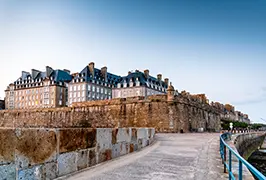 The reconstructed walled port city of Saint-Malo in Brittany, France