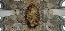 Vaulted ceiling of the Church of the Holy Spirit in Heidelberg, Germany