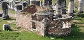 Church M, a Byzantine chapel beside the Temple of Artemis at Sardis, Turkey, one of the Seven Churches of Revelation