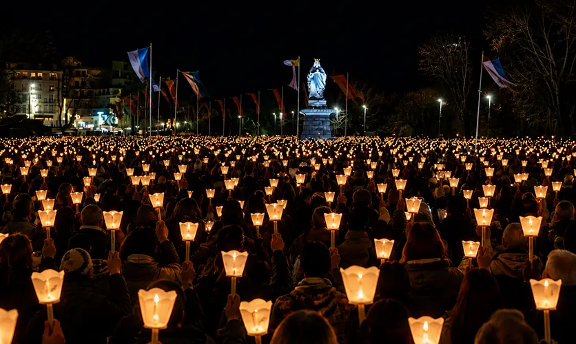 Candlelight procession at the Sanctuary of Our Lady of Lourdes