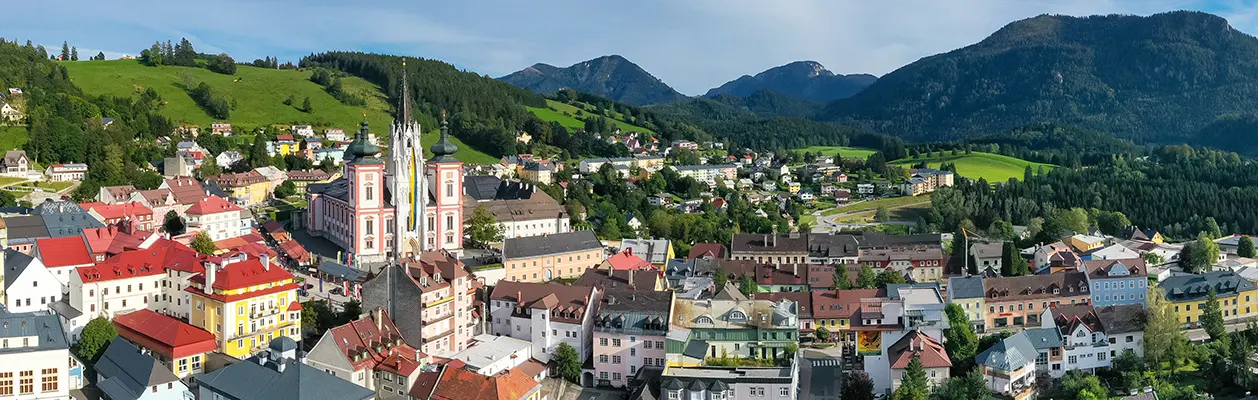 The Basilica of Mariazell rising above the town, Austria's foremost Marian shrine