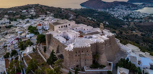 The hilltop Monastery of St. John on Patmos, where St. John received the Book of Revelation