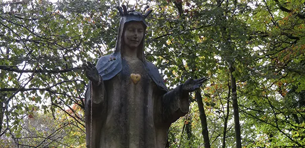 Statue of Our Lady of Beauraing, the Virgin with the Golden Heart, Belgium