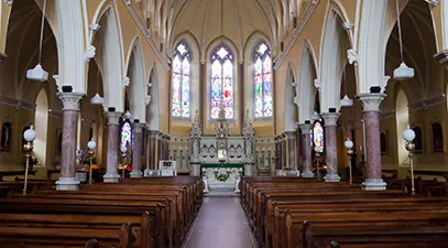 Nave of the Church of the Assumption at Our Lady's Island, an ancient Marian pilgrimage site