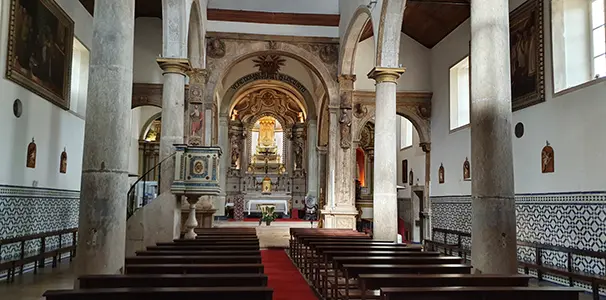 Interior of the Church of St. Stephen in Santarem, Portugal, where the Eucharistic miracle of the Bleeding Host is venerated