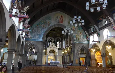 The painted sanctuary of St Mary's Metropolitan Cathedral in Edinburgh, home to the National Shrine of St Andrew