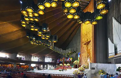 Interior of the Basilica of Our Lady of Guadalupe in Mexico City during Mass — Mexico pilgrimage